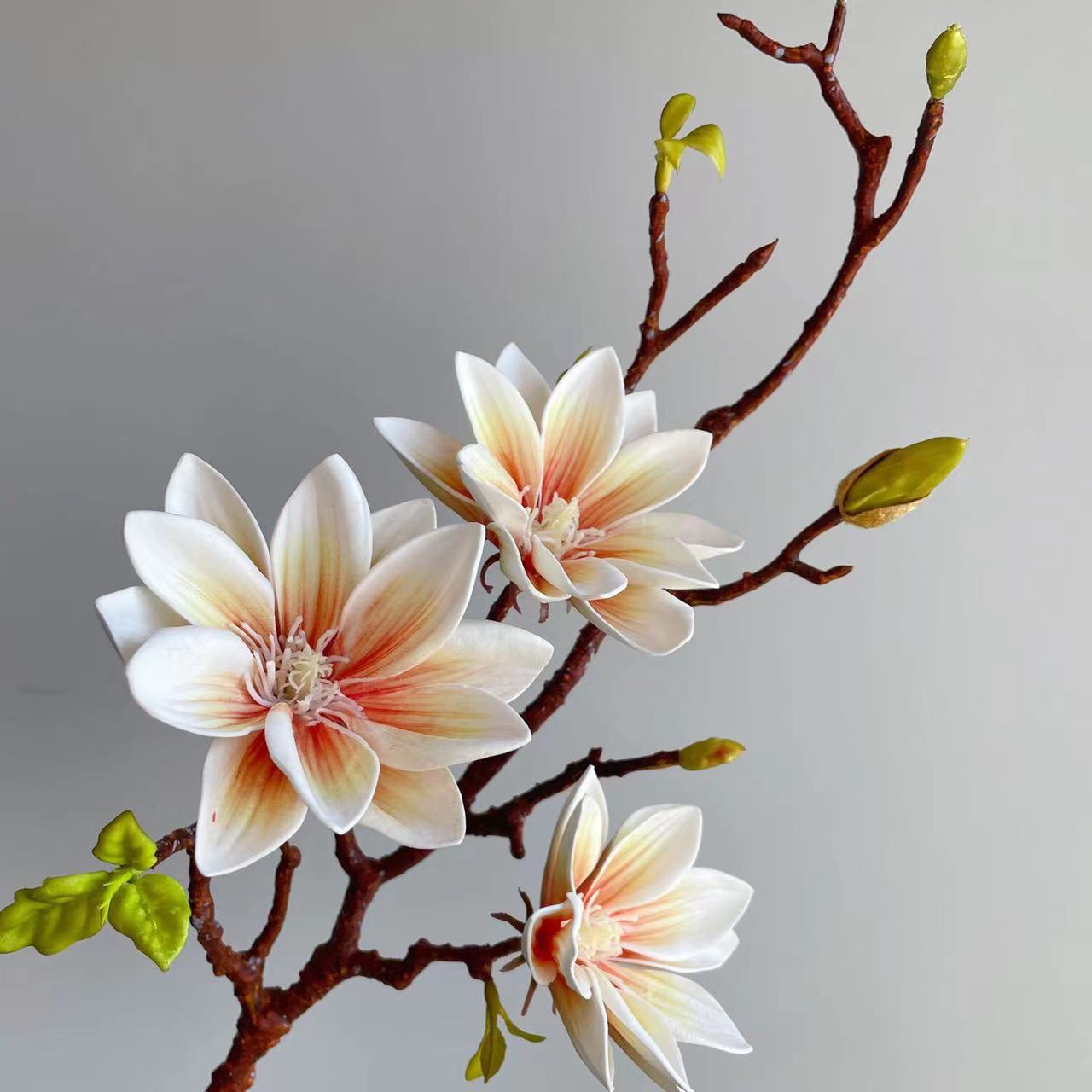Florist Supply Bulk - Realistic Artificial Magnolia Flower Stem Faux