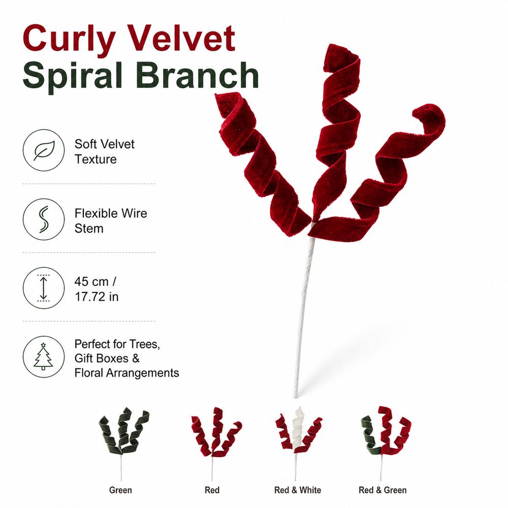 Velvet Christmas Branch Picks  - Florist Supply Bulk recension och pris