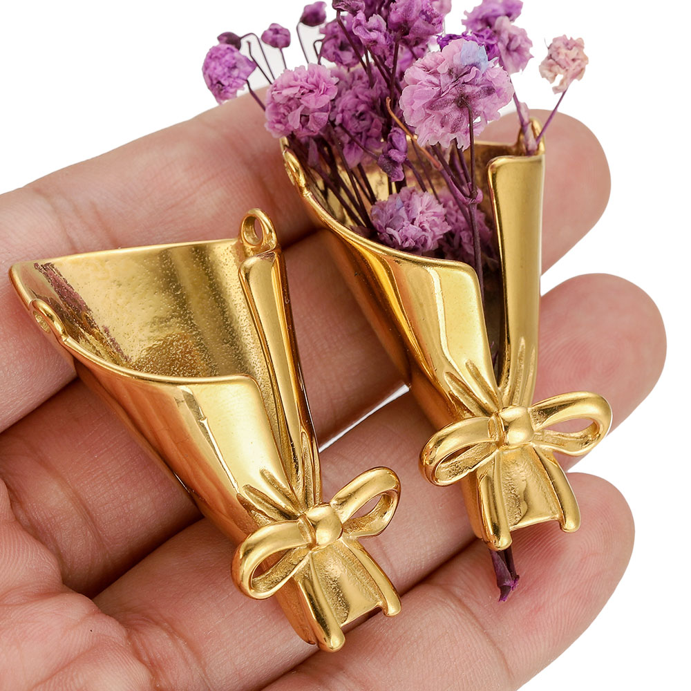 2pcs Bouquet Gold Flower Charm - Supply Florist recension och pris