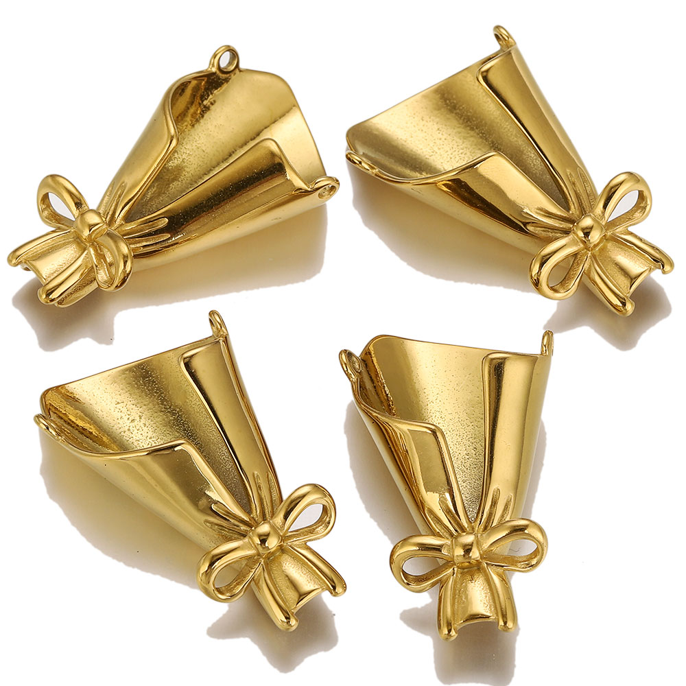 2pcs Bouquet Gold Flower Charm - Supply Florist recension och pris